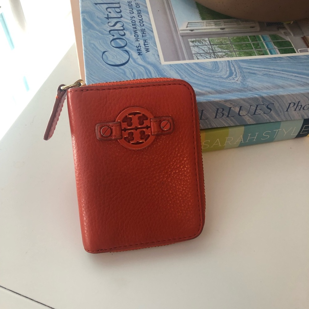 Well loved Tory Burch key holder -orange